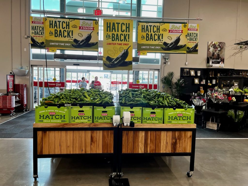 Boxes of Hatch Chiles in HEB