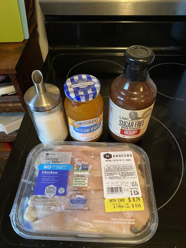 Ingredients for barbecue chicken tenders