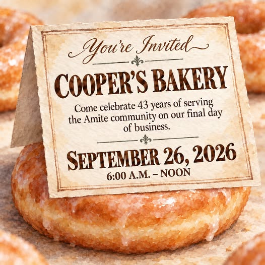 AI created closure announcement for Cooper's Bakery